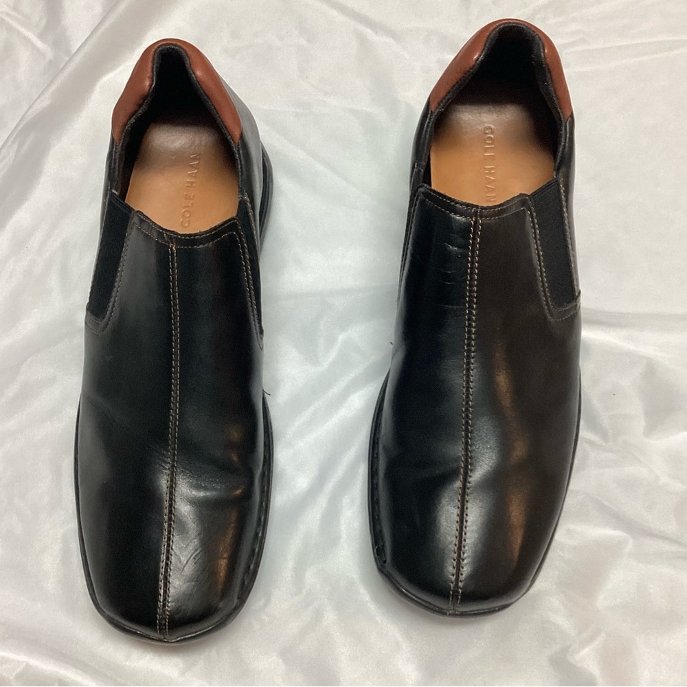 Cole Haan Zeno Slip On Leather Loafers Mens Size 13M Brown Split Toe Shoe